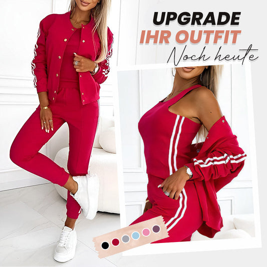 💞Dreiteiliges Set aus Baseballjacke und -hose für Damen🧥