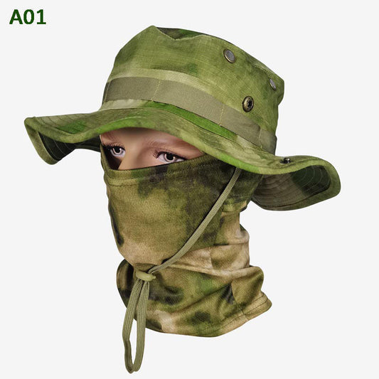 2-in-1-Camouflage-Angelhut und Maskenhalsband