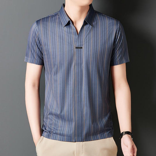 🔥2024 New Year's Hot Sale🔥Men's Summer Striped Short Sleeve Shirt