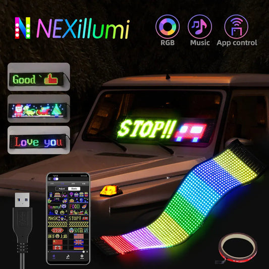 🌸Herbstschlussverkauf🌸Zeitlich begrenzt 52% RABATT💕Je mehr Sie kaufen, desto höher ist der Rabatt✨🚗Flexibles Bluetooth-LED-Display für Fahrzeuge❤️‍🔥🚕