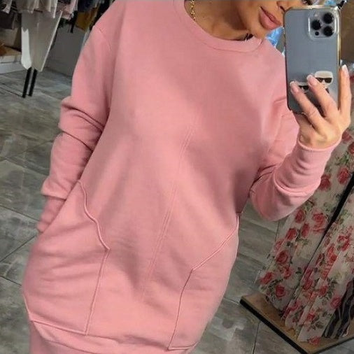 52%Rabatt🔥Pulloverkleid mit Rundhalsausschnitt und langen Ärmeln für Damen